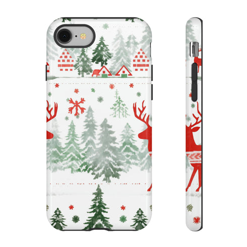 Nordic Christmas Print - Impact Resistant Phone Case iPhone 8 Glossy